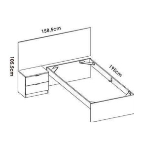 CABEZAL + MESITA+ ARO CAMA 90X190 LION DEKIT