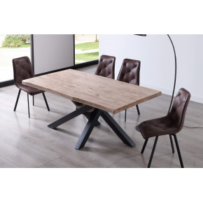 MESA FIJA XENA ROBLE  TAPA CON FORMA 180CM ADEC