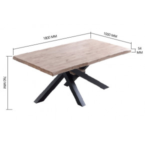 MESA FIJA XENA ROBLE  TAPA CON FORMA 180CM ADEC