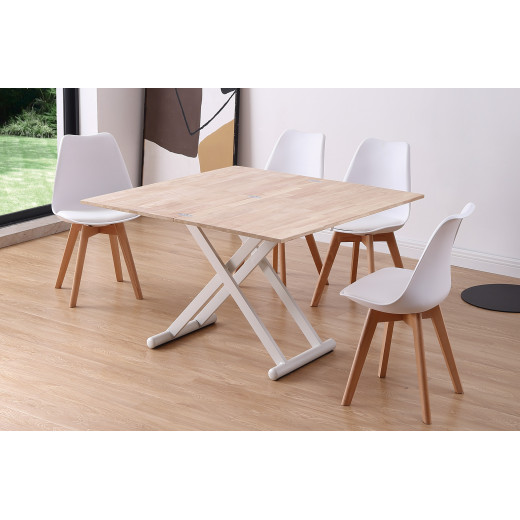 MESA CENTRO ELEVABLE Y EXTENSIBLE NATURAL ADEC - MAFER MUEBLES BENICARLÓ